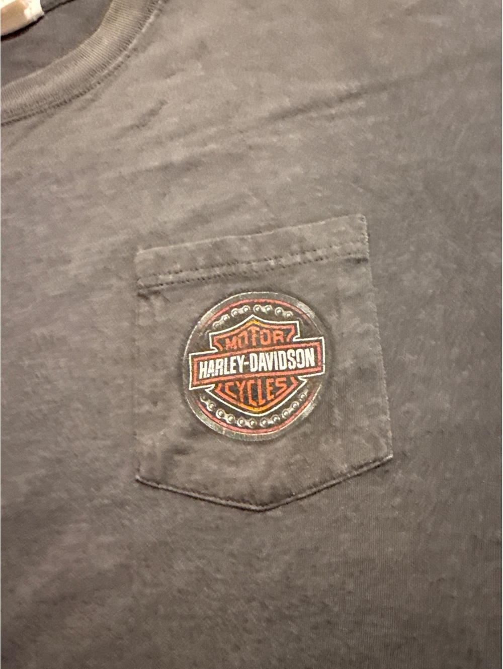 Harley-Davidson B&B Nutter Fort WV Gray T-Shirt with Pocket Logo - Picture 2 of 6